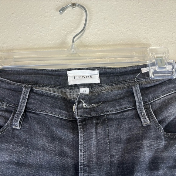 Frame Denim Le High Straight Jeans | 28 | Dark Wash - Picture 4 of 4